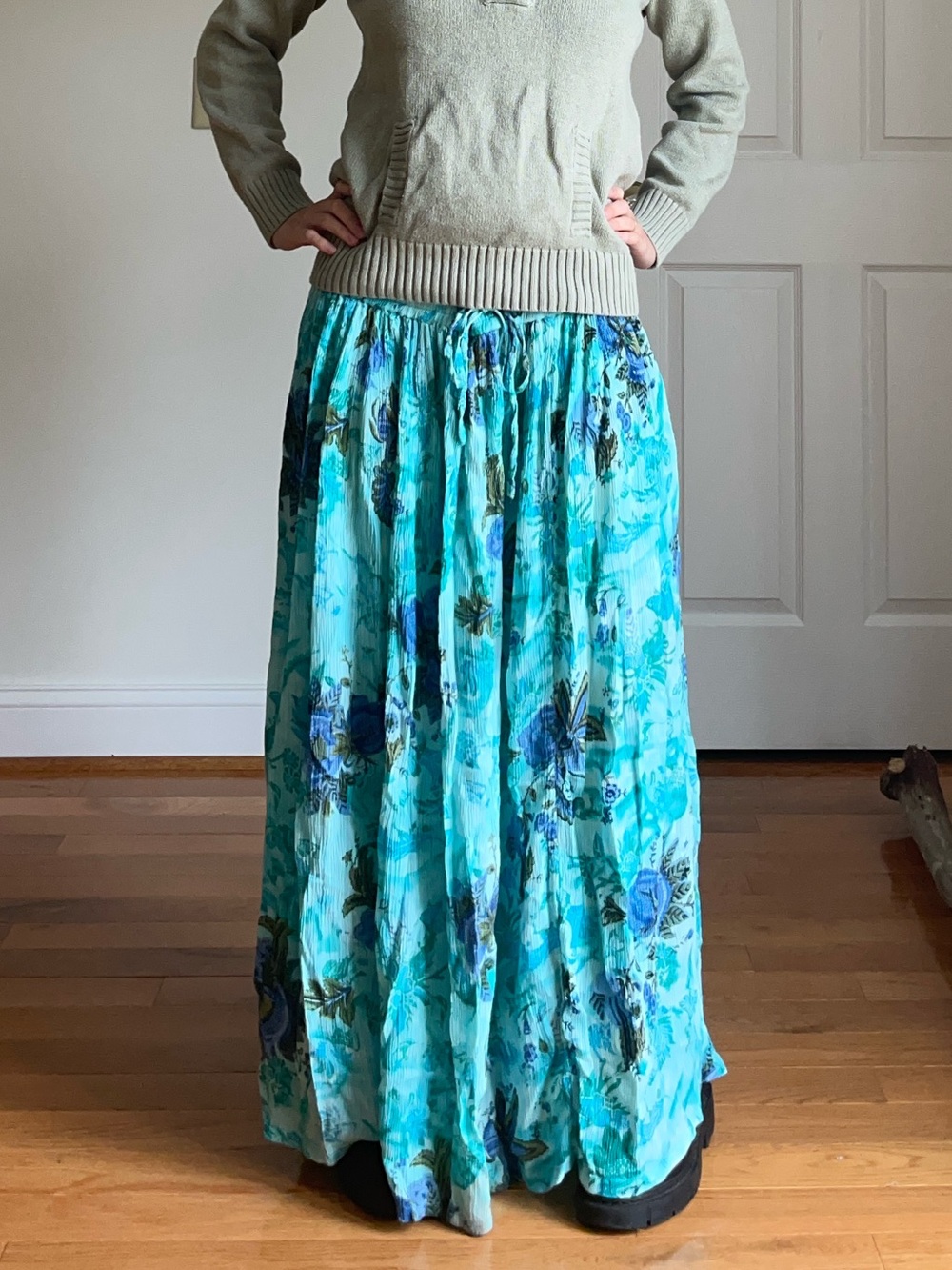 Orvis Blue Floral Maxi Skirt - Women's